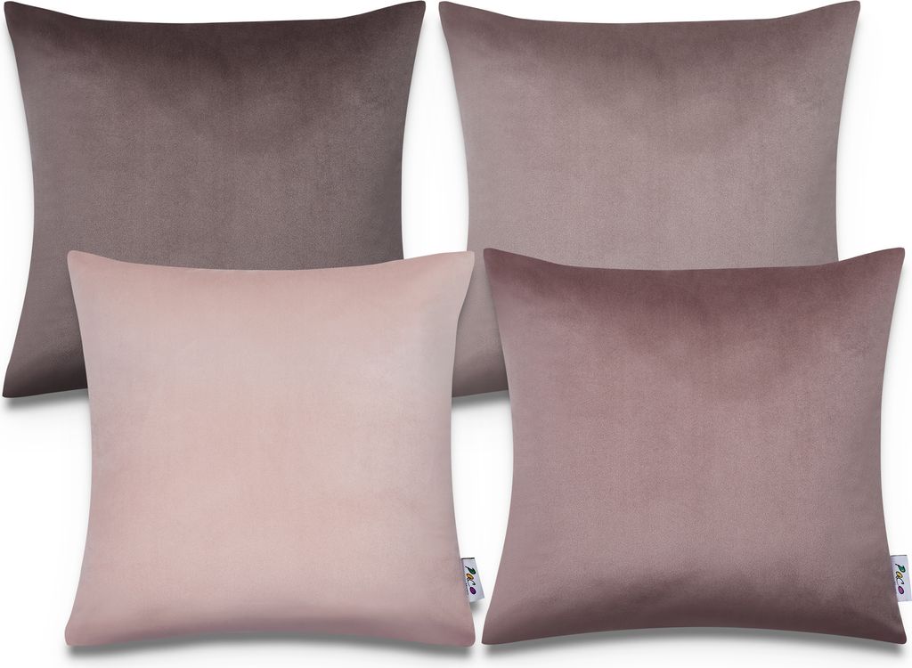 Samt Kissenbezug 4er Set Kissenbezüge Deko Wohnzimmer Kissenhülle Sofa
