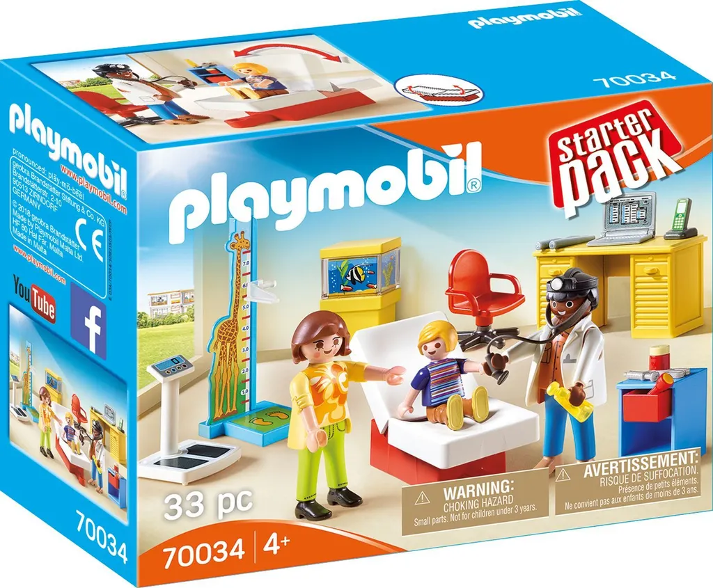 Set de démarrage PLAYMOBIL 70034 Chez le pédiatre pour imaginer des histoires