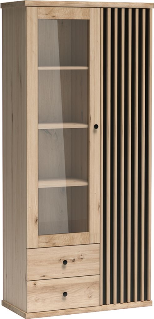 Vitrine Eiche mit schwarz CALLAO-161 Produktbild 
