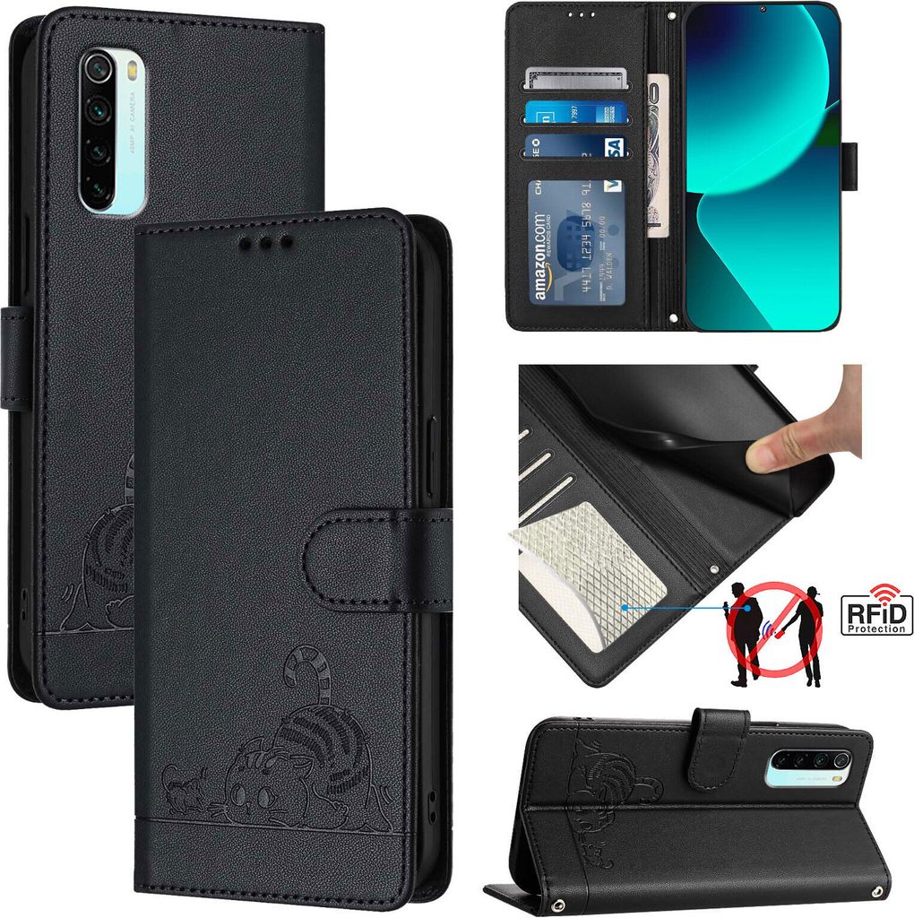 Kožené pouzdro pro Xiaomi Redmi Note 8, sladká kočka Flip Obrázek produktu 