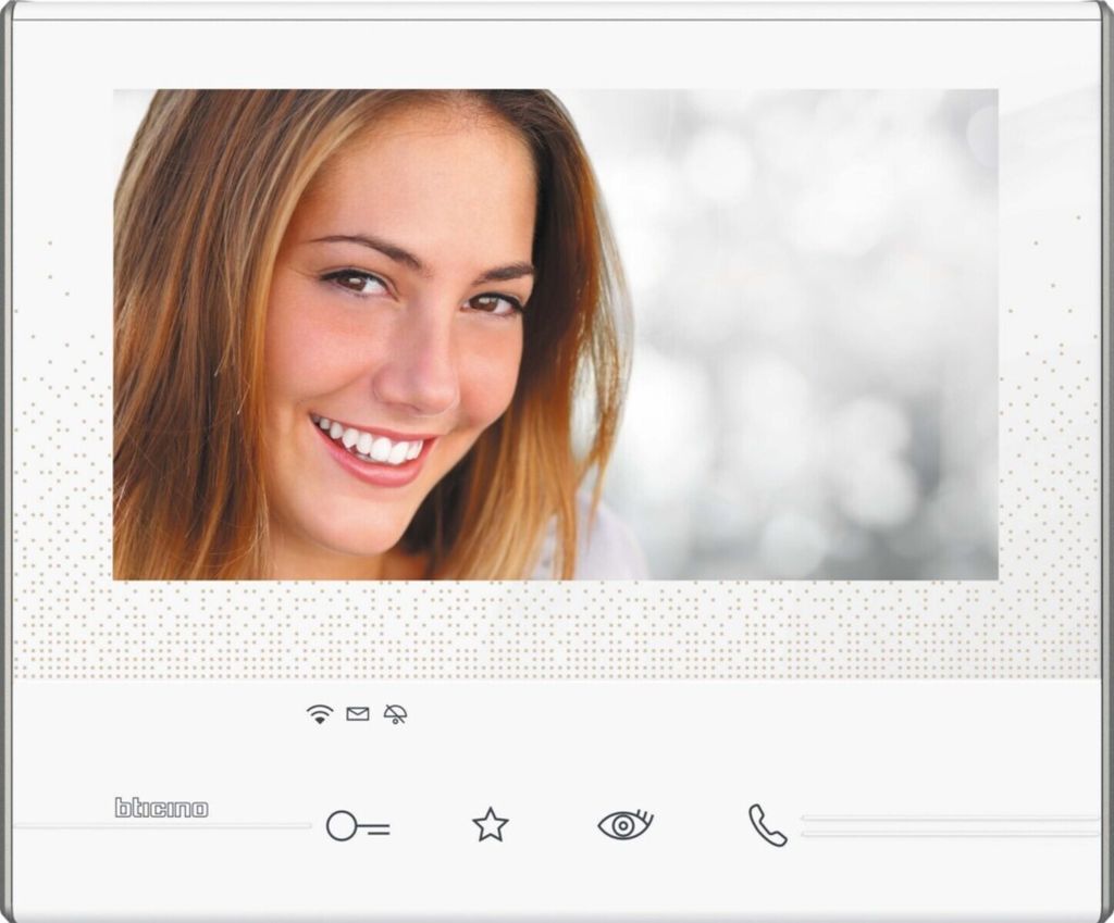 Bticino CLASSE300 X13E Video-Innenstelle mit 7-Zoll-Touchscreen, 4 sensitiven Tasten, Smartphone-Anbindung, App-Nutzung, Erweiterung des Sets Art.-...