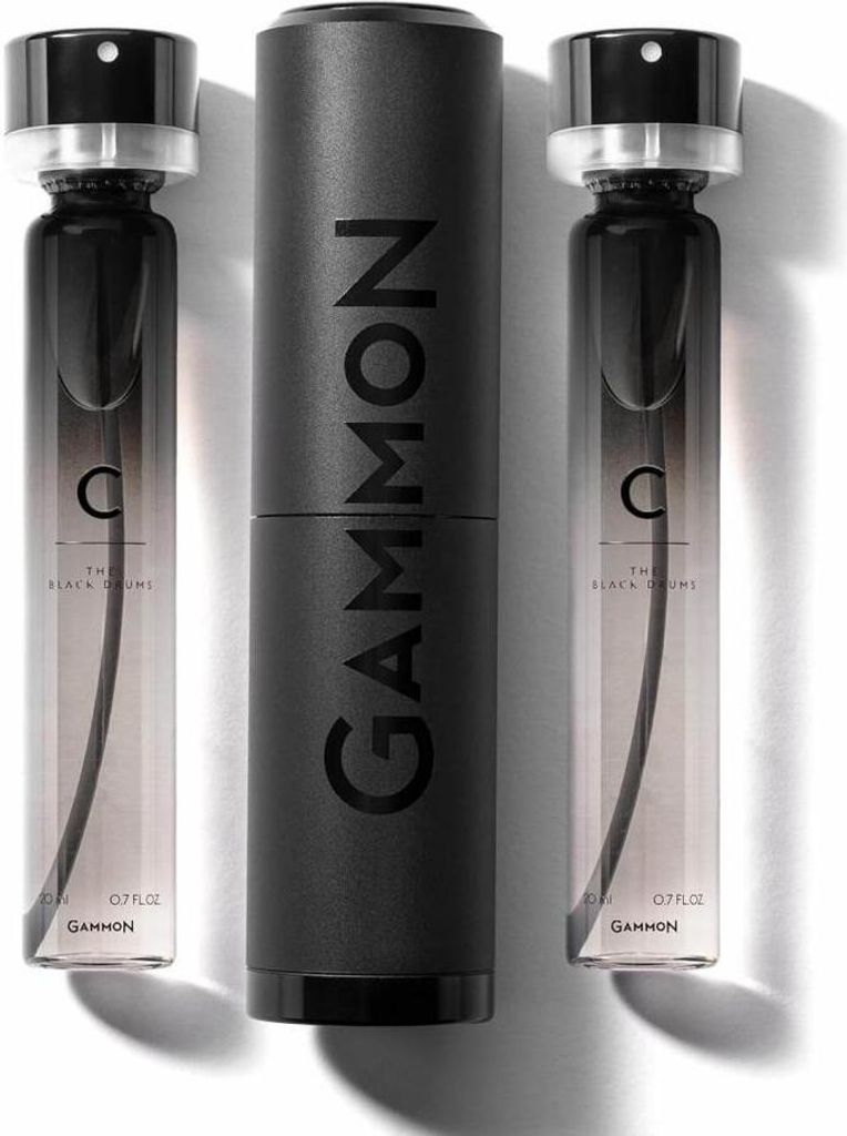 GAMMON Black Notes Parfum Starter-Set C (2x20 ml), das frisch-holzige BLACK DRUMS Herren Parfum, Citrus Duft für Männer mit 20 prozent Parfum-Öl...