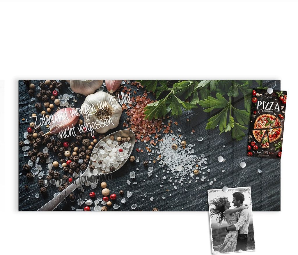 Magnettafel 100x50cm Pinnwand Whiteboard beschreibbar - Küchenzutaten