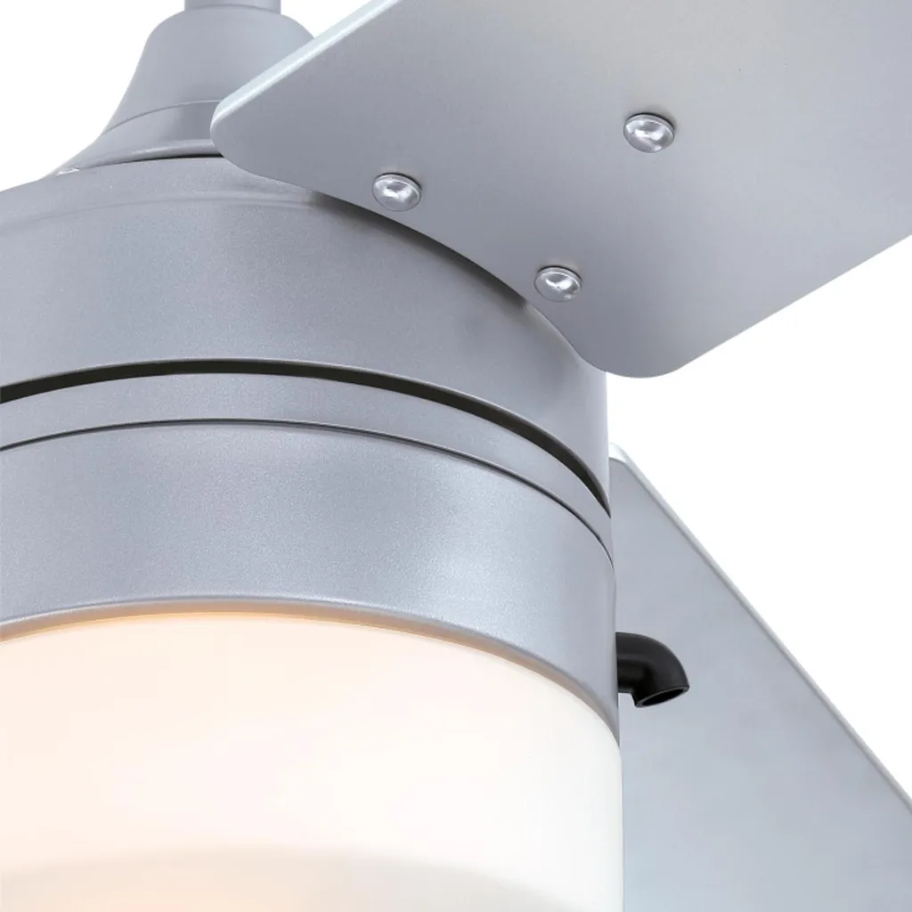Ventilateur de plafond extérieur Riverton Argent 132 cm avec éclairage