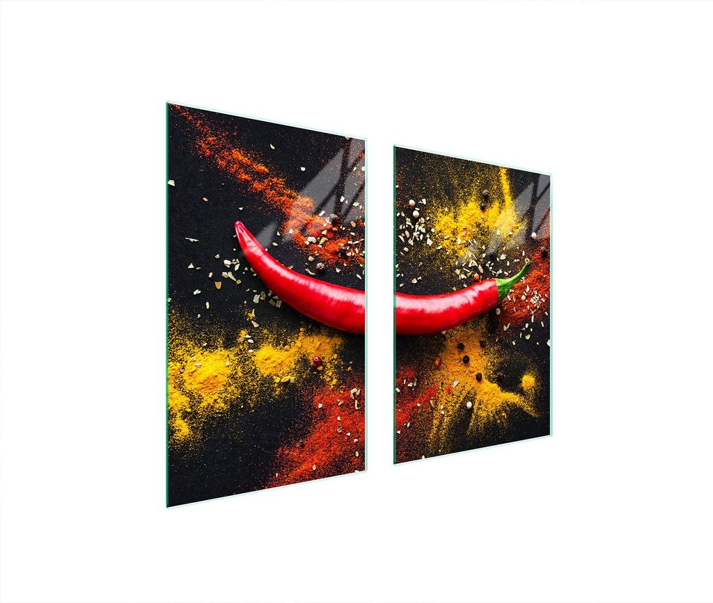 Glasschutzplatte Für Küche 65X52 Chilli
