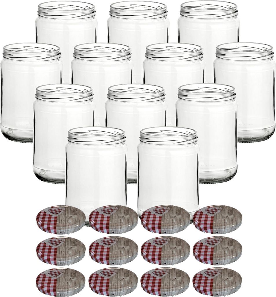 gouveo 12er Set Einmachgläser 580 ml Klassik mit Produktbild 