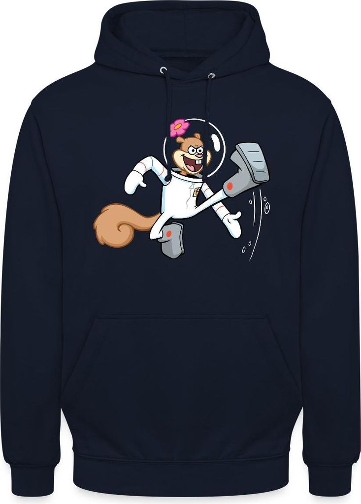 Spreadshirt Spongebob Schwammkopf Sandy Cheeks Design Uni Hoodie, 4XL, Navy