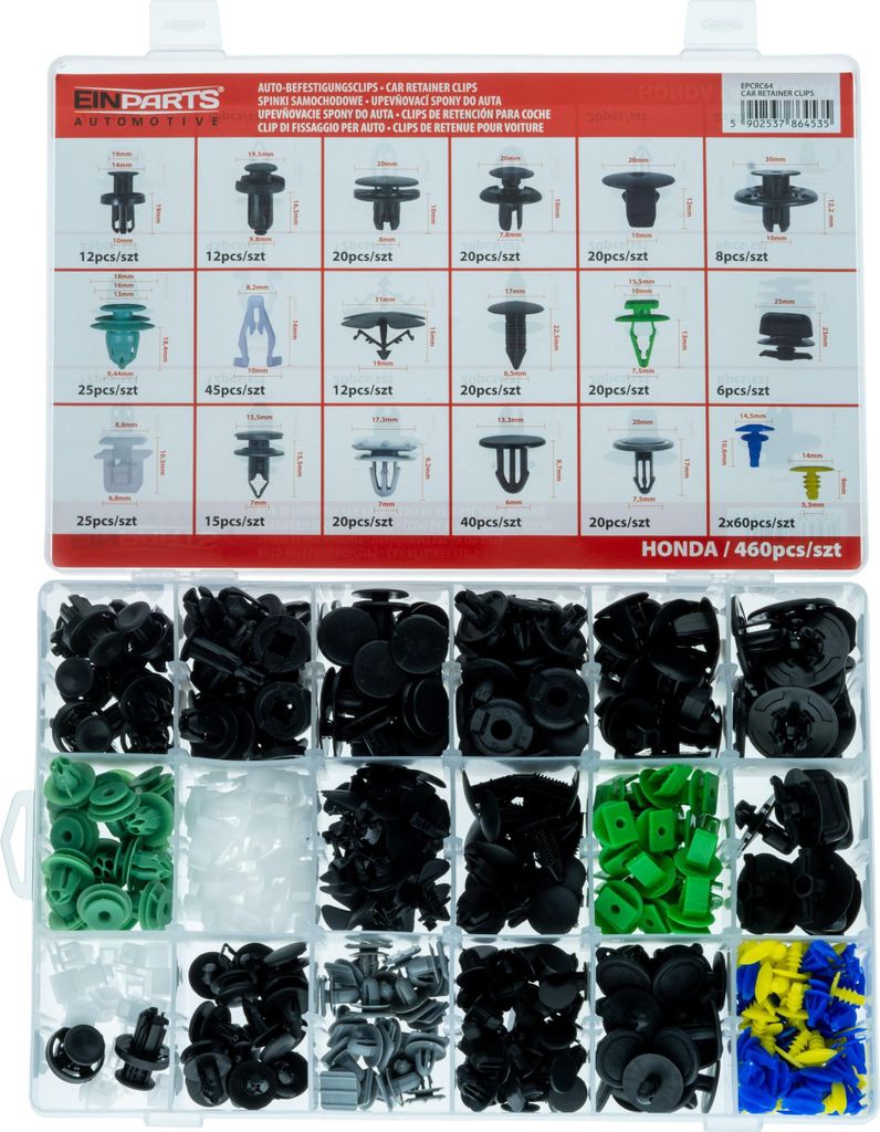 Stifte und Clips speziell für Honda, 460-teiliges Set