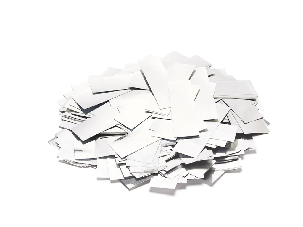 Confettis Rectangles Blanc Argent pour Lancer de Mariage Slowfall 1kg