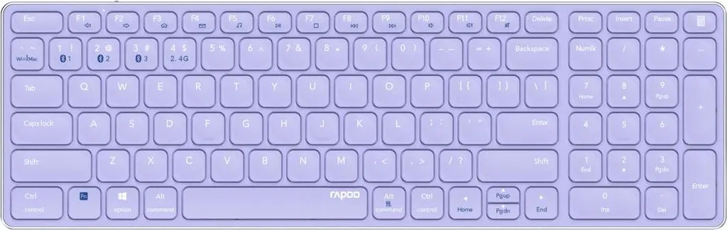 Clavier pour télétravail Rapoo E9700M lilas multi-appairage sans fil
