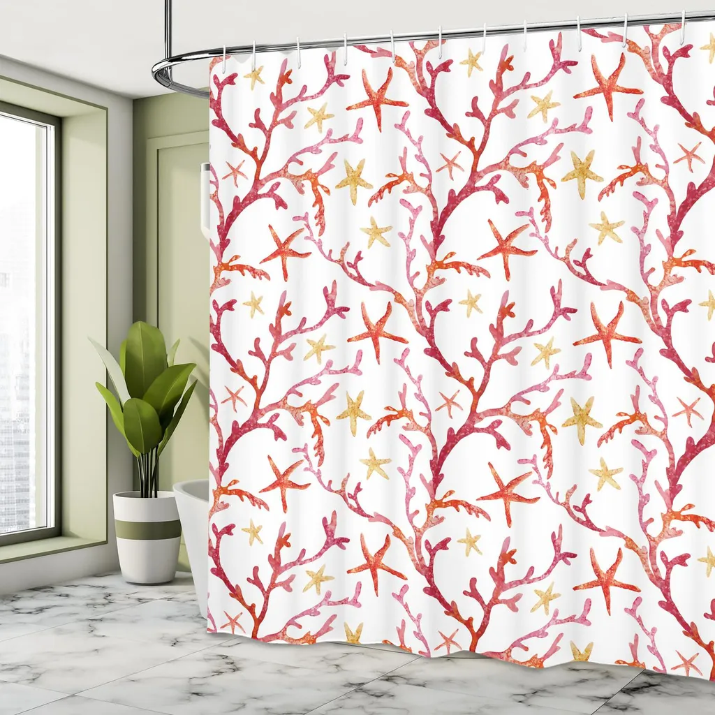 Tenda da Doccia Lavabile ABAKUHAUS 175x180 cm Stile Mare Offerta - 3