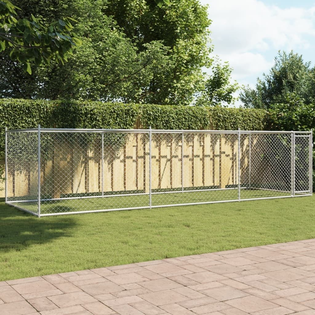 Design Hundezwinger mit Tür Grau 6x2x1,5 m Verzinkter Stahl, Sonstiges Hundezubehör 2024 Neu