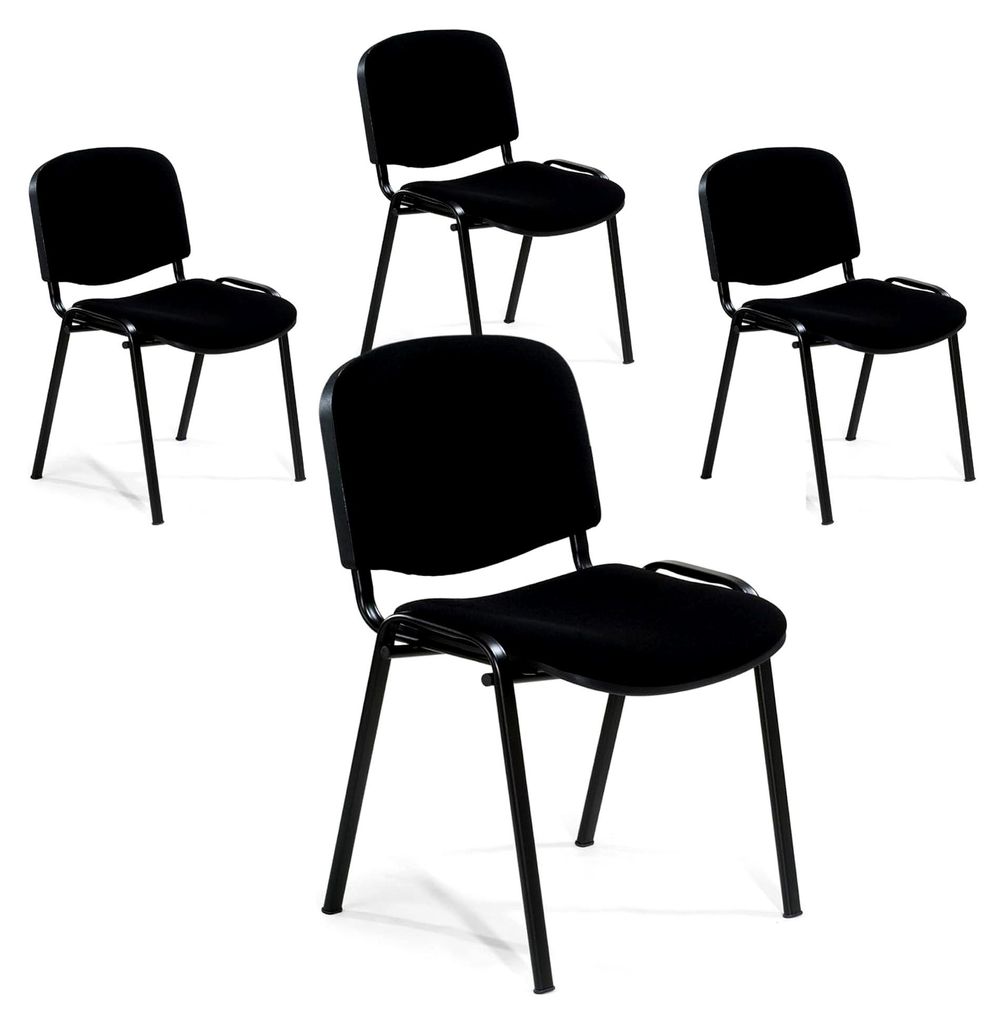 Besucherstuhl 4er Set – Stapelbarer Konferenzstuhl mit gepolsterter Sitzfläche und Rückenlehne – Ergonomischer Stuhl für Wartezimmer, Büro,...