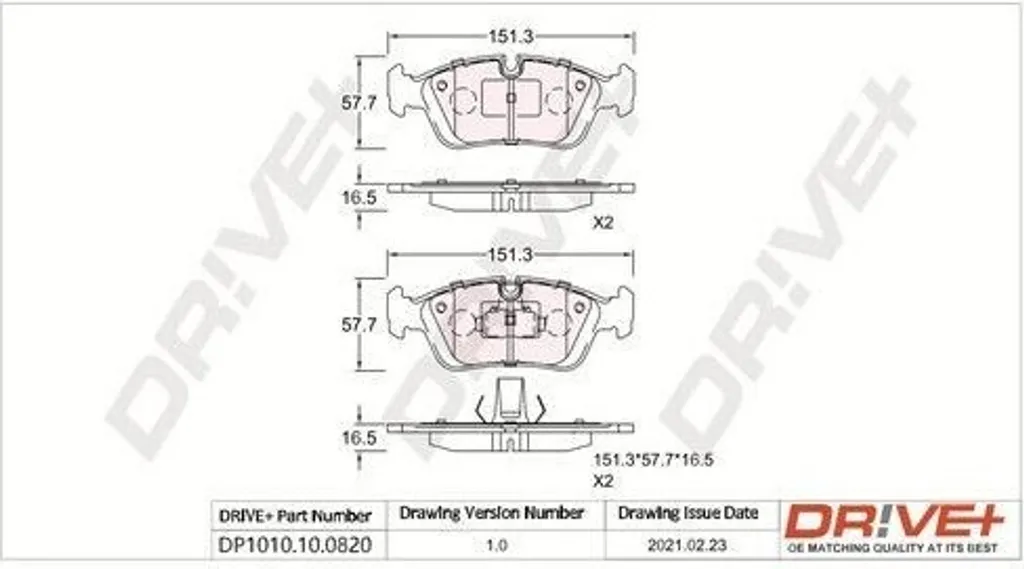 Plaquettes de frein avant Dr!ve+ anti-bruit pour corriger l'usure BMW E46