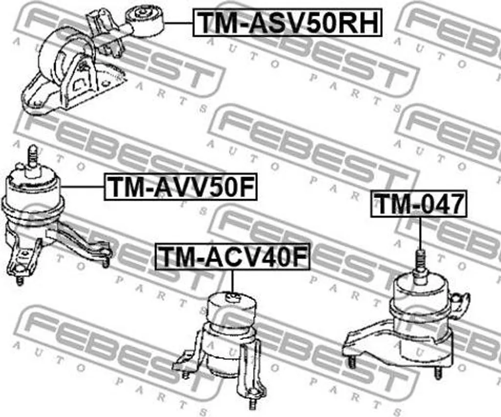 Silentbloc Support Moteur pour Toyota Camry ASV50 Ref OE 12363-0V030 FEBEST