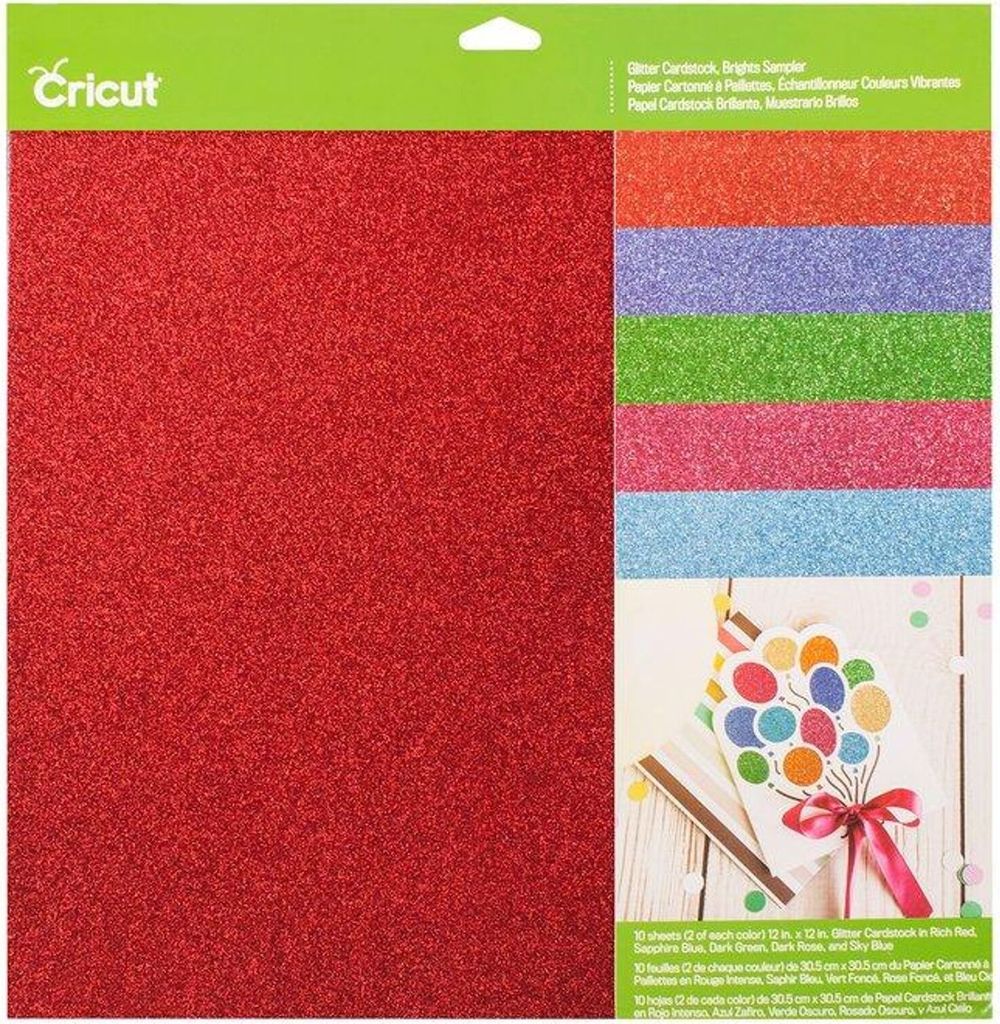 Échantillon de papier cartonné pailleté Cricut, couleurs Image du produit 