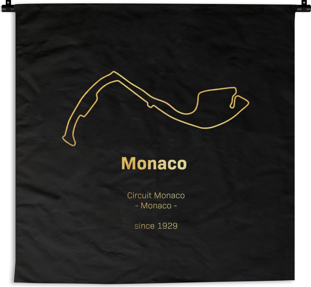 MuchoWow Wandteppich Wandbehang F1 - Rennstrecke - Monaco 90x90 cm Tapisserie Dekoration Wandtuch - Wandaufhänger