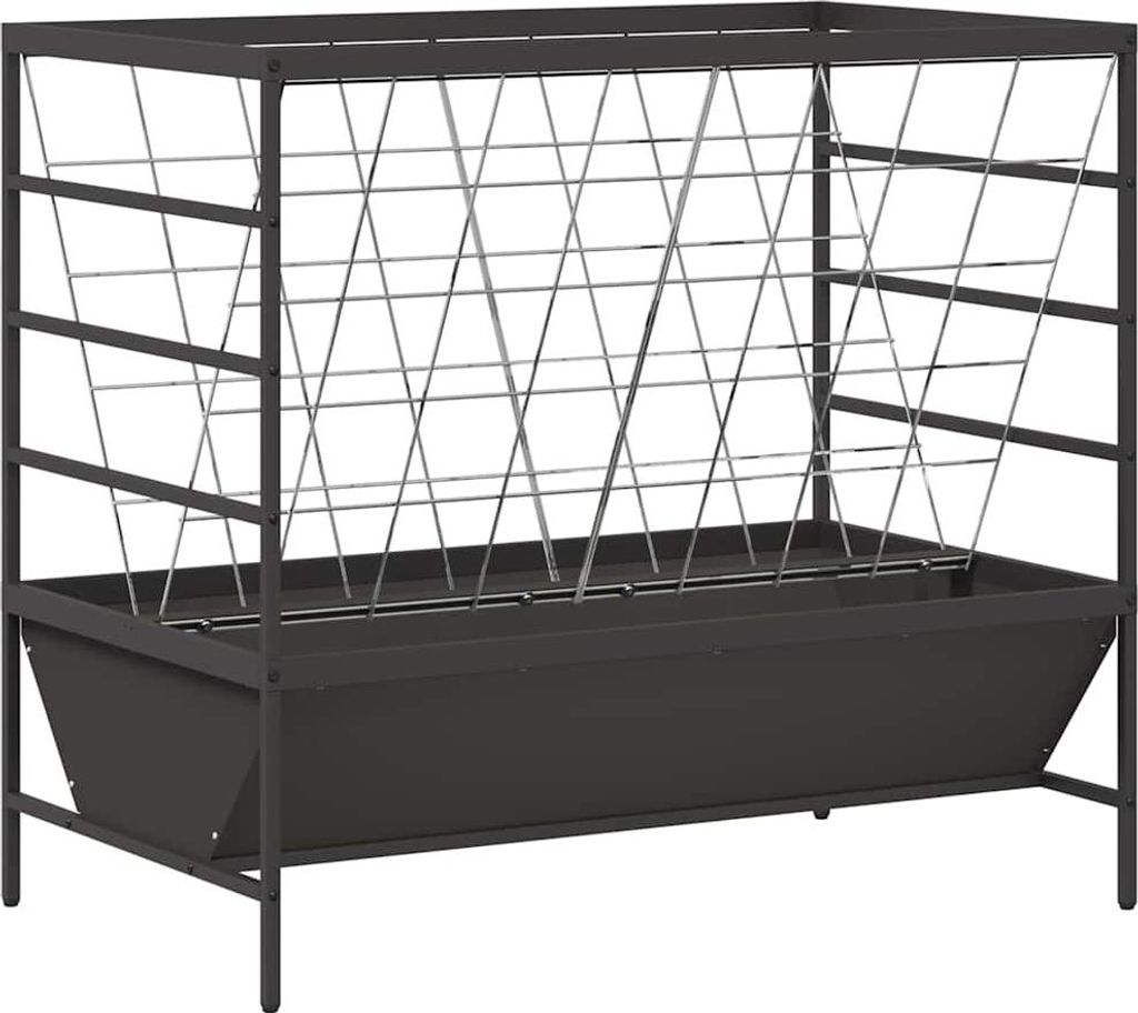 Viehfutterspender Schwarz 100 x 60 x 90 cm Kaltgewalzter Stahl