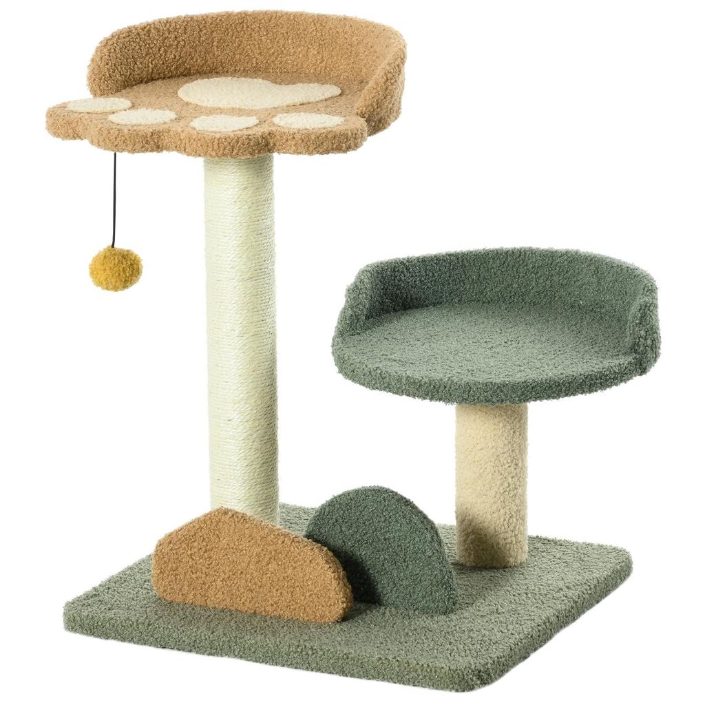 Kratzbaum Katze Kleiner Liegeflächen inkl Spielzeug kleine Katzen Beige Braun