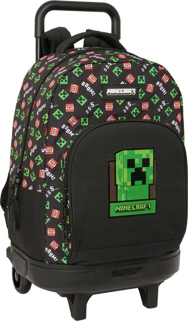Schulrucksack mit Rädern Minecraft Schwarz 33 x 45 x 22 cm