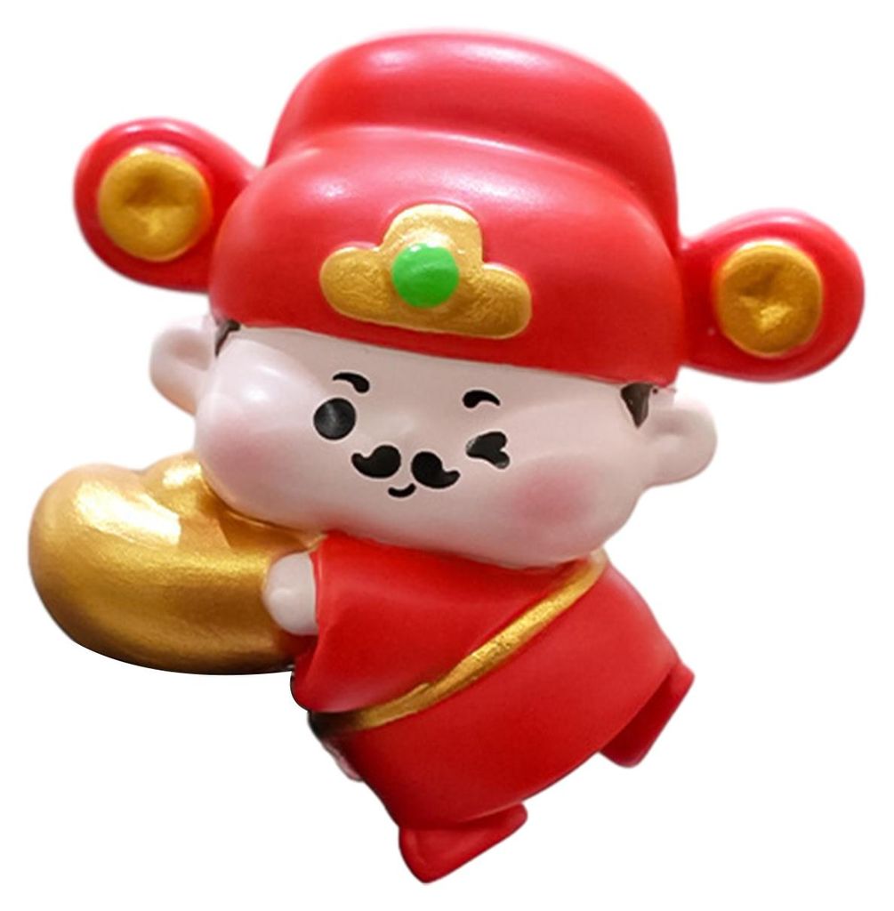 1/4 Stück Figur des Gottes des Reichtums, Computermonitor-Dekoration, Cartoon-Statue chinesischer Unsterblicher, Harzskulptur, Auto-Armaturenbrett...