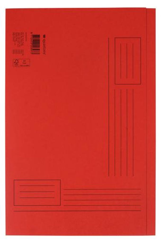 Quantore - Faltmappe Folio unebene Seite 250gr rot | 10 Stück