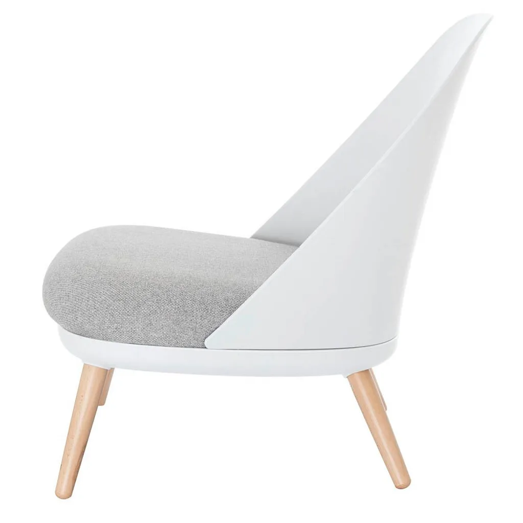 Fauteuil Cocoon blanc moderne pivotant avec coussin haute densité soft