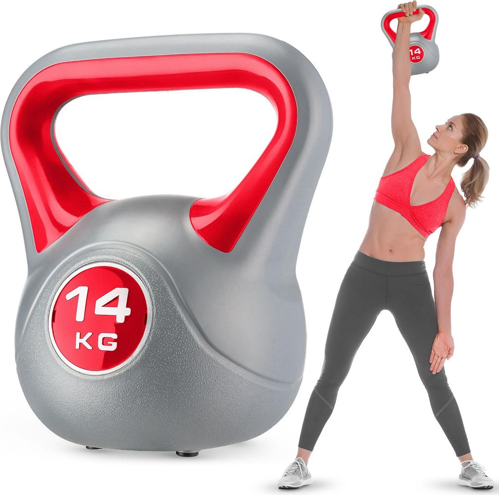 Gymtek Kettlebell Hantel - 14kg Gewicht - Kugelhantel, Schwunghantel, Kugelgewicht für Home Gym, Fitness, Pilates, Krafttraining