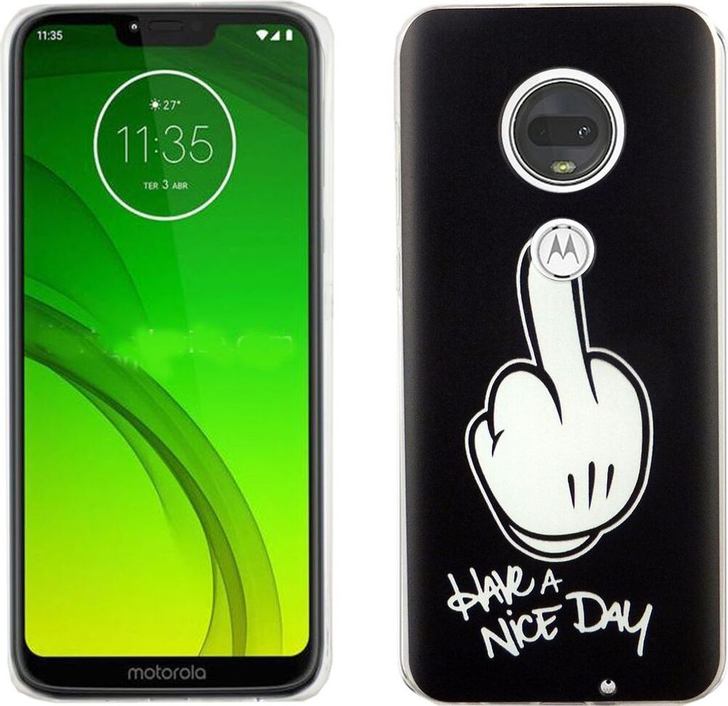 Motorola Moto G7 König Design Handy Hülle Schutz-Case Cover Bumper Have a nice day