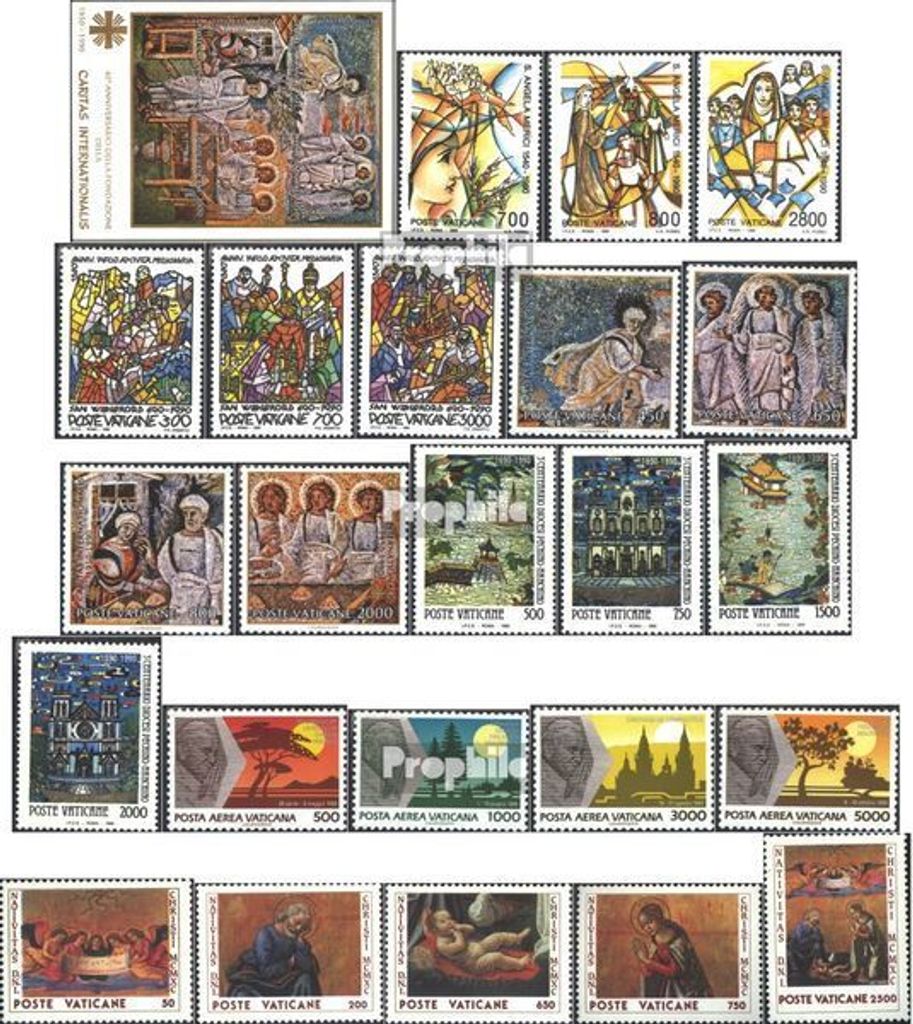 Briefmarken Vatikanstadt 1990 Mi 996-1022 (kompl.Ausg.) Jahrgang 1990 komplett gestempelt Angela Merici