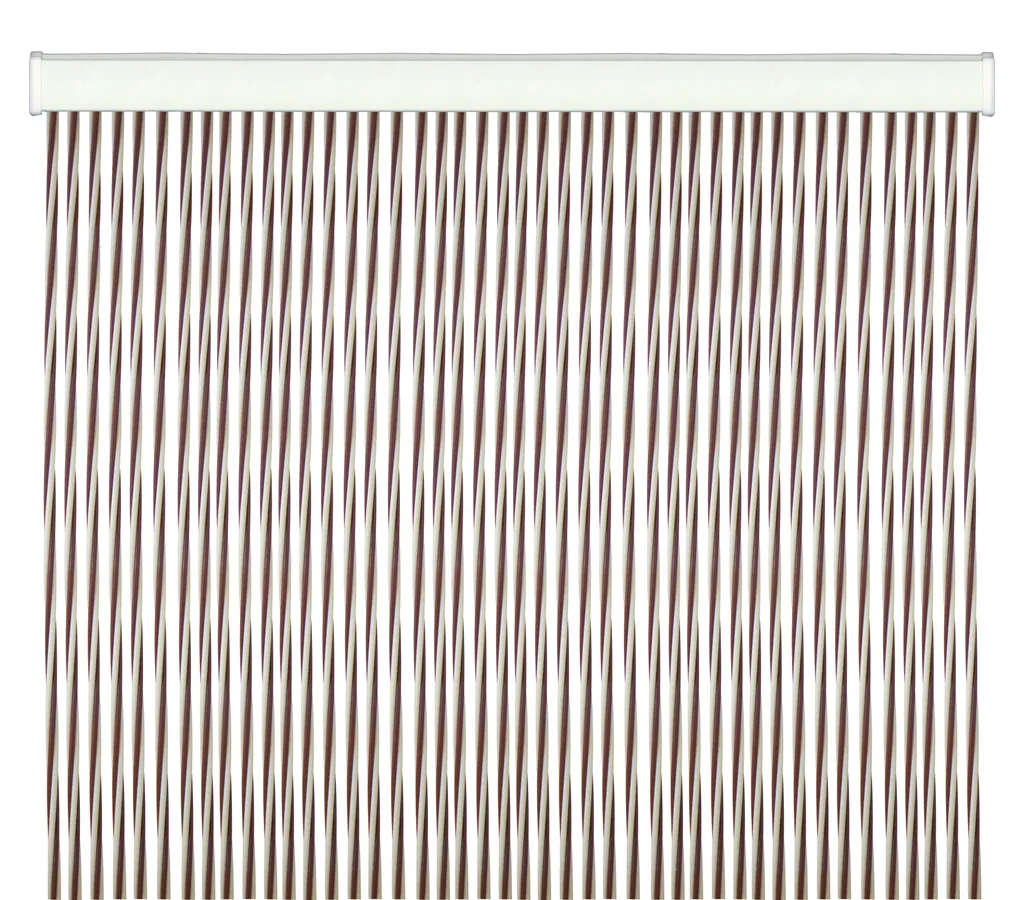 Rideau de porte Twist anti-mouches en PVC marron, 100x220 cm haute densité