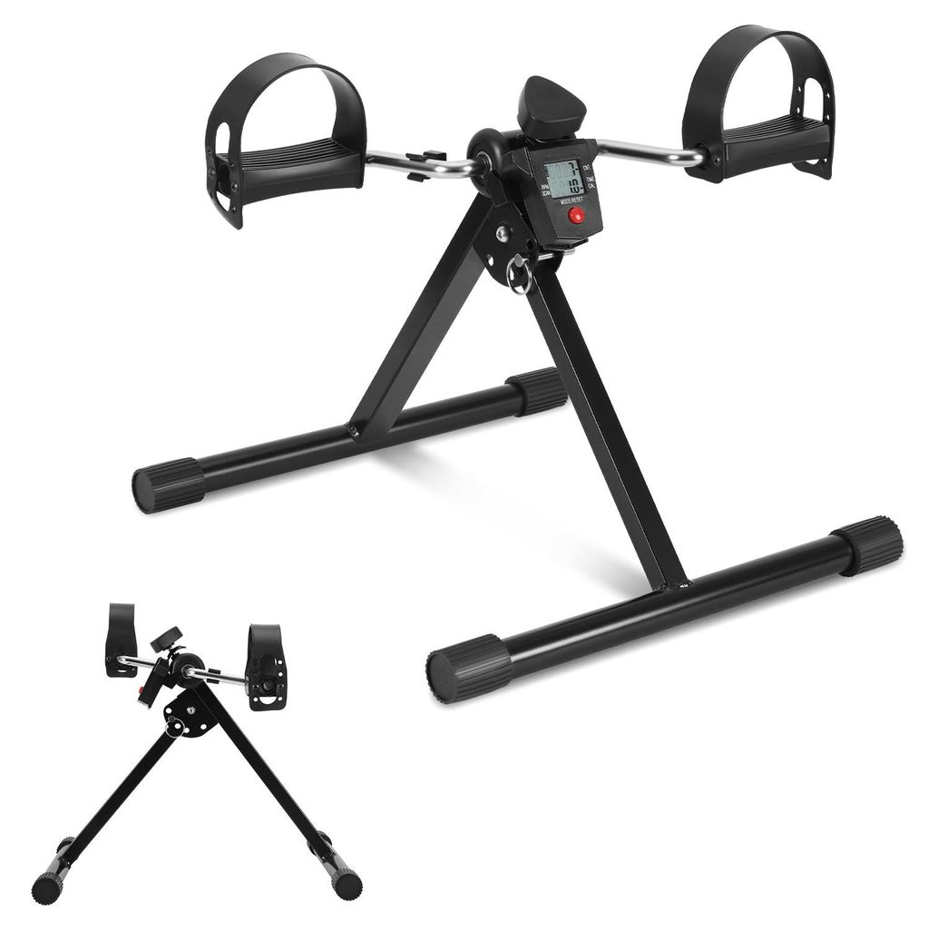 Eikuavons Mini-Heimtrainer Pedaltrainer Klappbar mit LCD Display, Fitness Fahrrad für Arme und Beine, Armtrainer Beintrainer für Zuhause und Büro