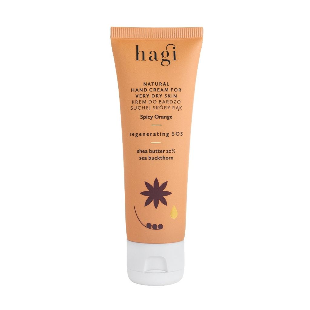 Hagi Spicy Orange Natural Hand Cream for Very Dry Skin with Sea Buckthorn Extract Shea Butter Organic Orange Water Panthenol Regenerating & Nourish...