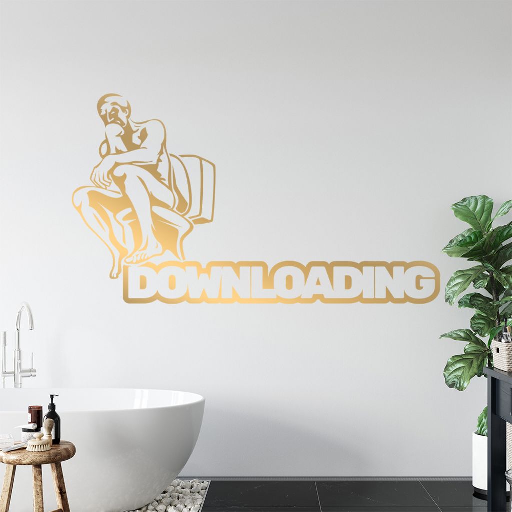 KIWISTAR Downloading Shit - Scheiße laden Wandtattoo in 6 Größen - Wandaufkleber Wall Sticker - Dekoration, Küche, Wohnzimmer, Schlafzimmer, Ba...