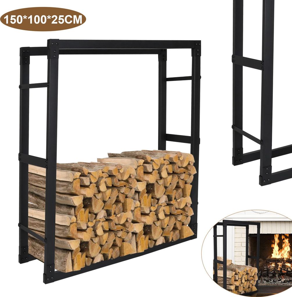 Bettizia étagère à bois de cheminée métal étagère à bois de Image du produit 