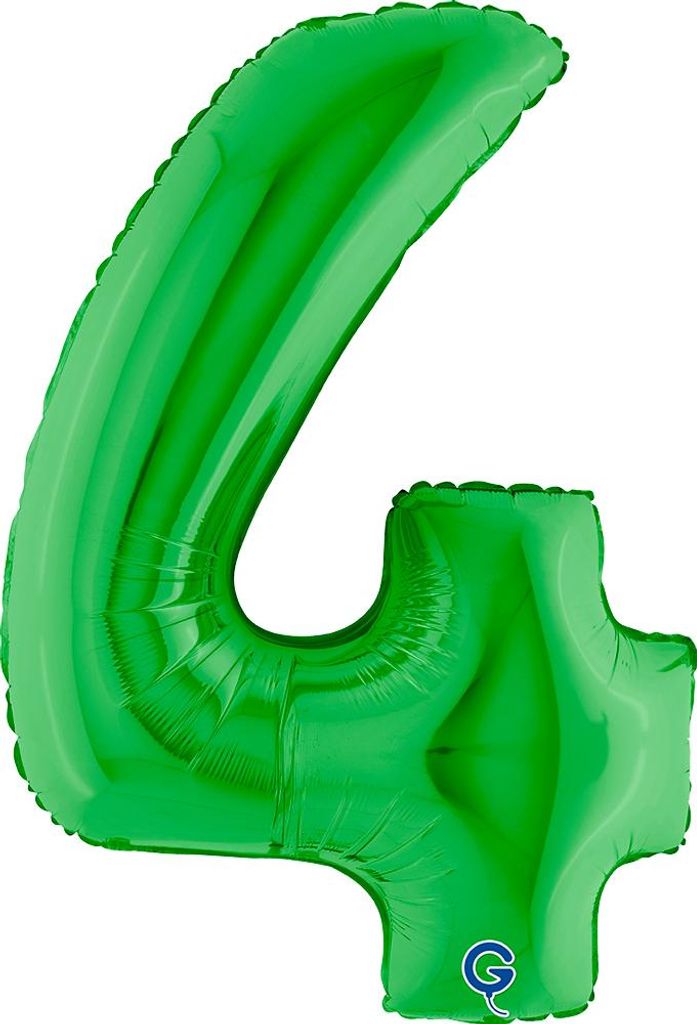 Riesenzahl Folienballon 40"/102cm | Grün Zahl: 4