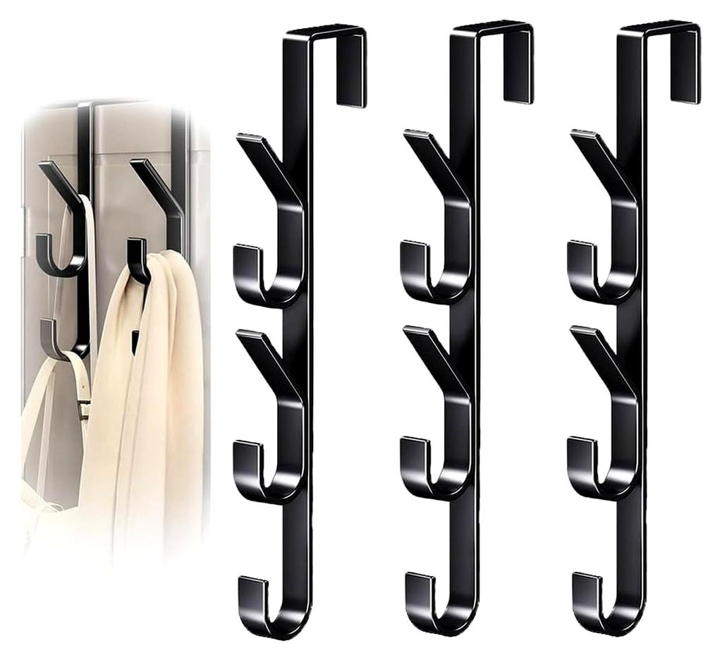 Handtaschenaufbewahrung, vertikaler Türhaken, 3 Stück, Türgarderobe zum Einhängen, Handtaschenhalter, Aufbewahrungshaken für Handtaschen, Kraw...