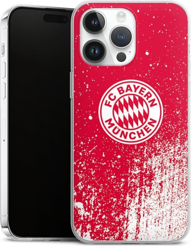 DeinDesign Slim Hülle für Apple iPhone 14 Pro Max Silikon Case Ultra Dünn Handyhülle FC Bayern München FCB Offizielles Lizenzprodukt