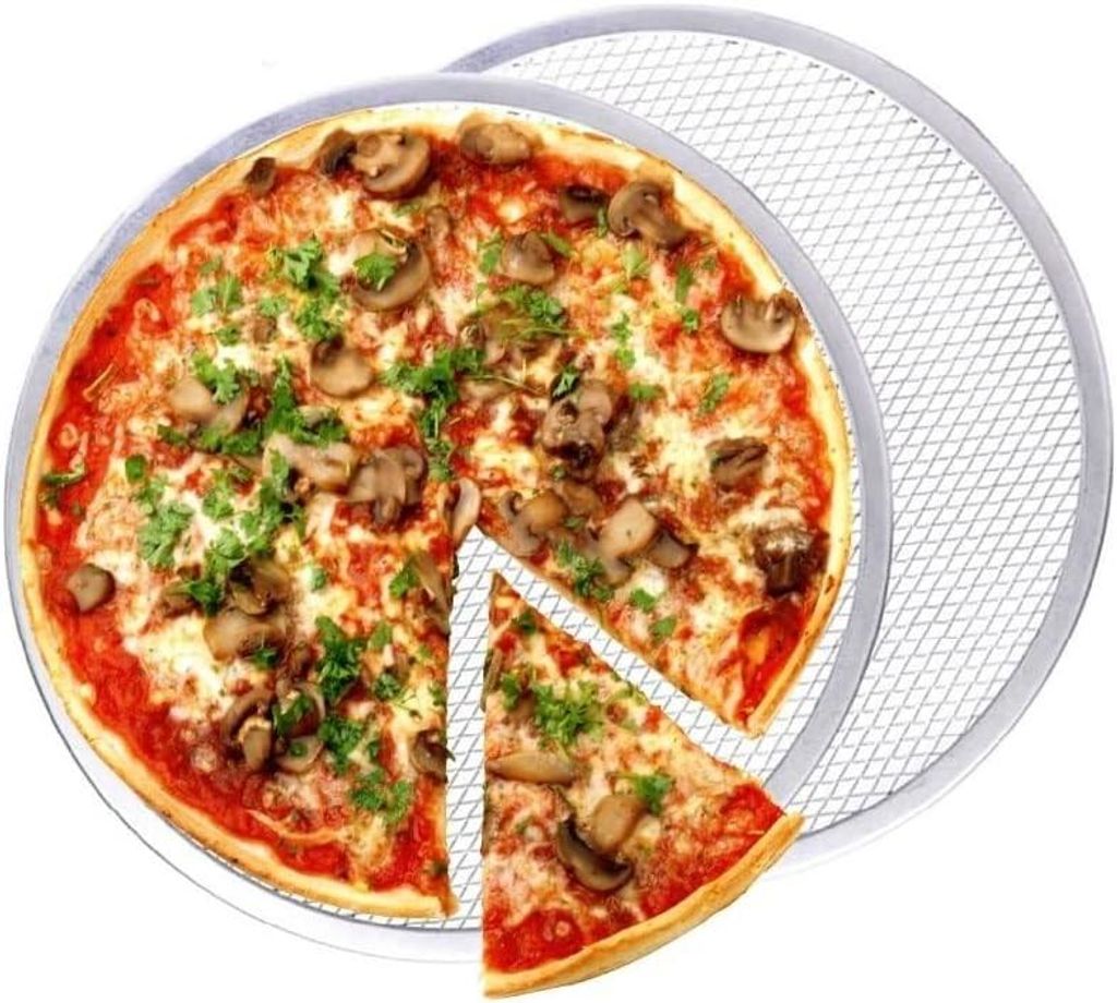 2 x Pizzagitter Abkühlgitter Auftaugitter Kuchengitter mit Rand Aluminium °483mm