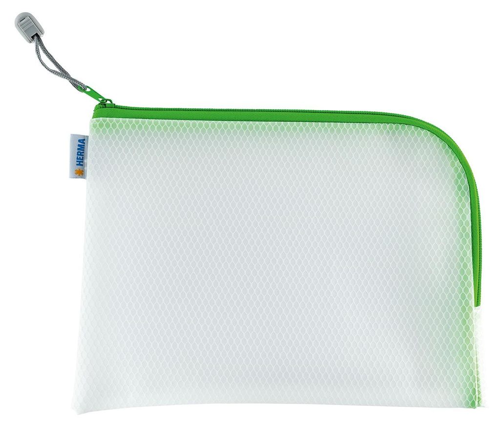 HERMA Reißverschlusstasche "Mesh Bags" DIN A5 grün