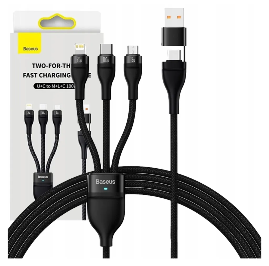 Baseus CASS030101 Cavo USB 1,2 m USB A/USB C USB C/Micro-USB B/Lightning Black