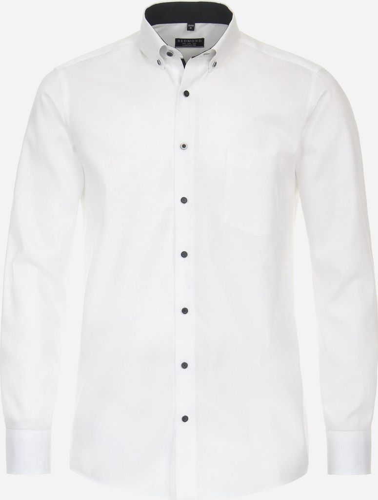 REDMOND Herren Businesshemd Button-Down-Kragen langarm Weiß Produktbild 