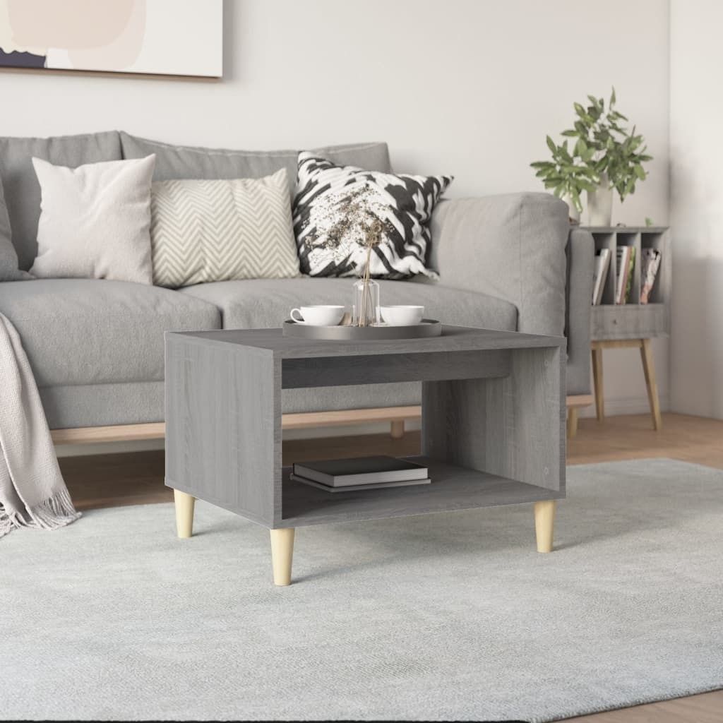 The Living Store Couchtisch Grau Sonoma 60x50x40 cm Holzwerkstoff
