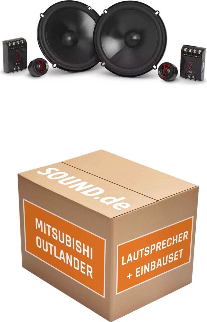 Lautsprecher Boxen Einbaupaket vorne JBL Stage3 607CF passend für Mitsubishi Outlander CU0W + Facelift | 2x Tief-Mitteltöner 2x Hochtöner