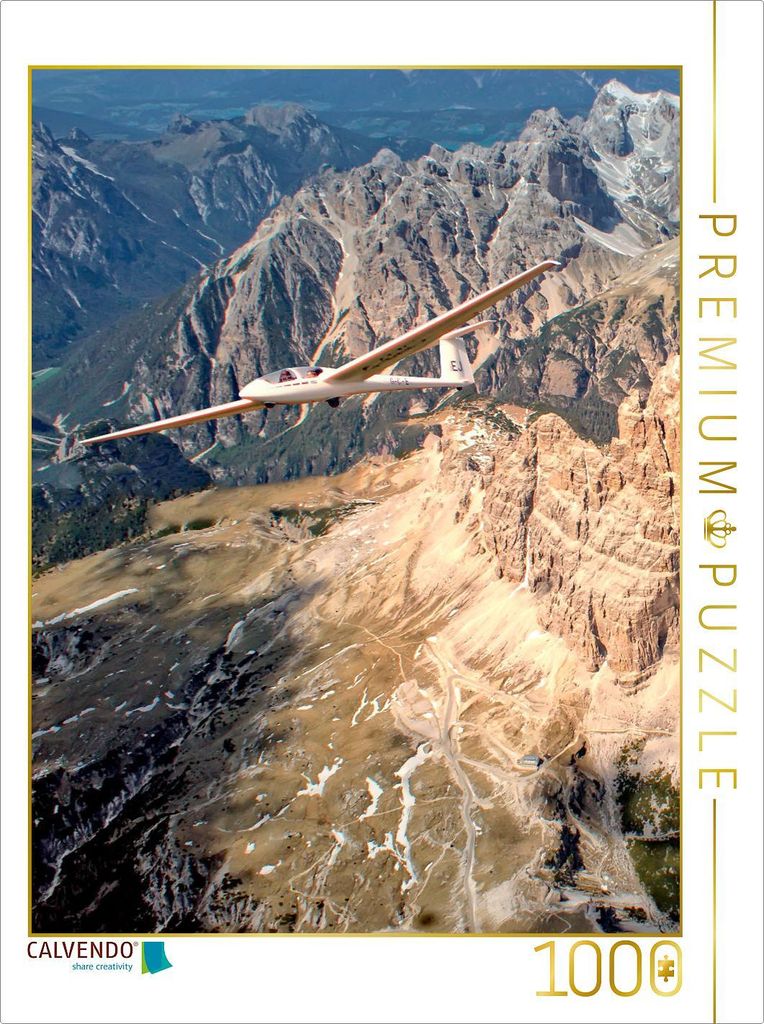CALVENDO Puzzle Segelflieger bei den Drei Zinnen 1000 Teile Puzzle hoch | 1000 Teile Lege-Größe 64x48cm Foto-Puzzle für glückliche Stunden