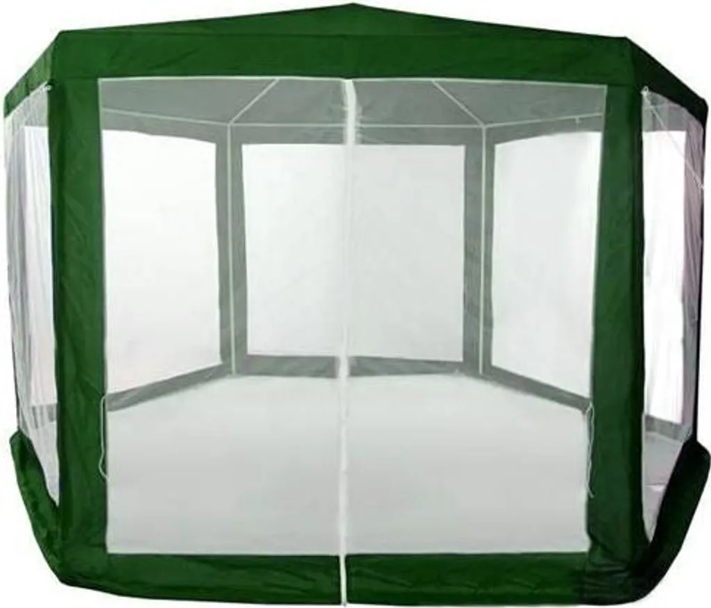 Tente pavillon de jardin 2x2m MultiGarden verte avec moustiquaire