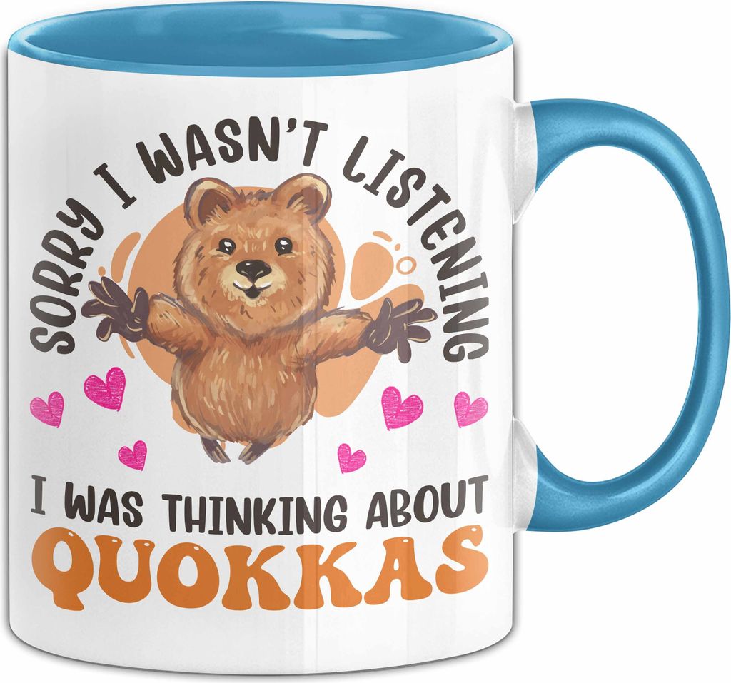 Quokka Tasse Geschenkidee Tier Liebhaberin Becher (Blau)