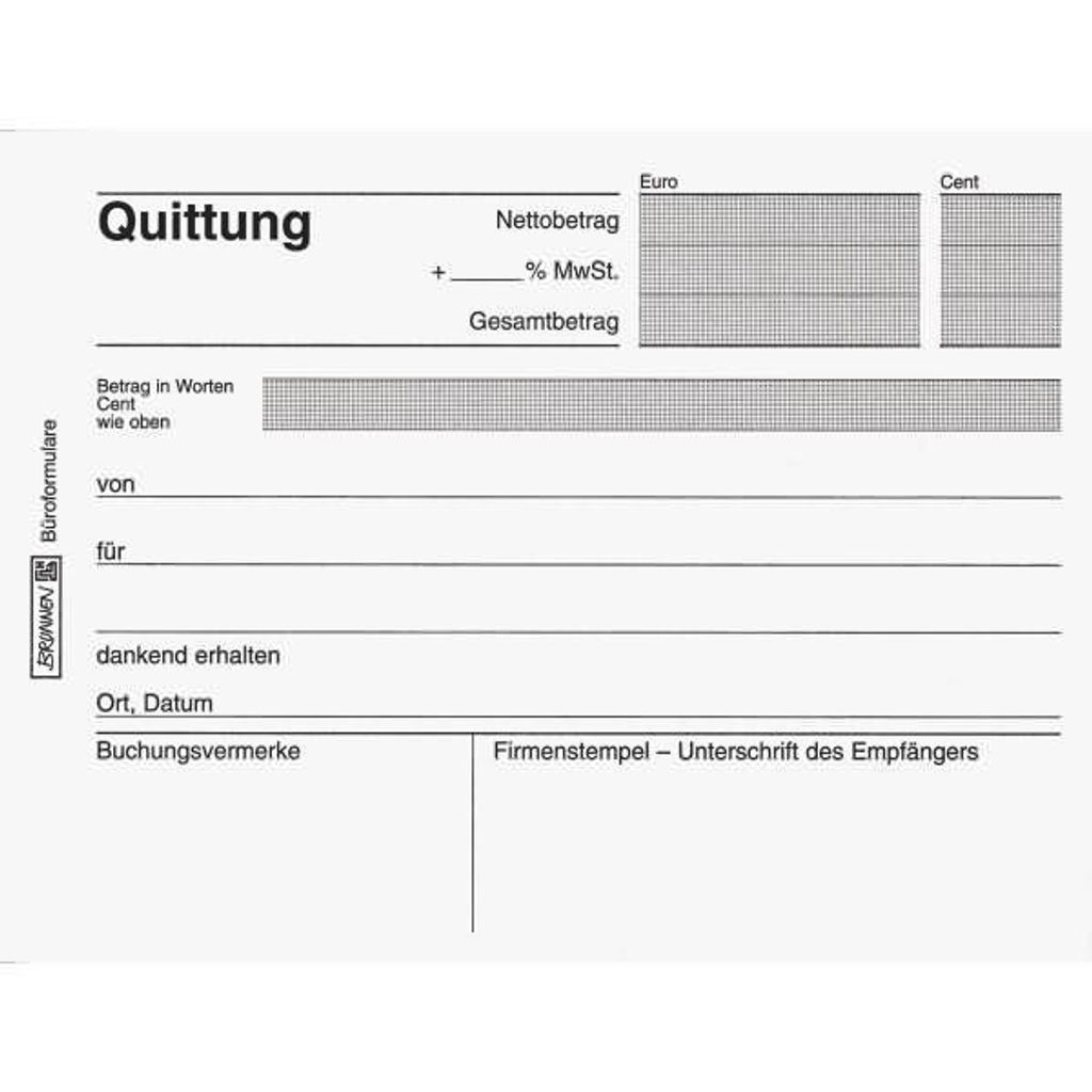 BRUNNEN Quittungen 2x40 Blatt mit Mwst. 102634502