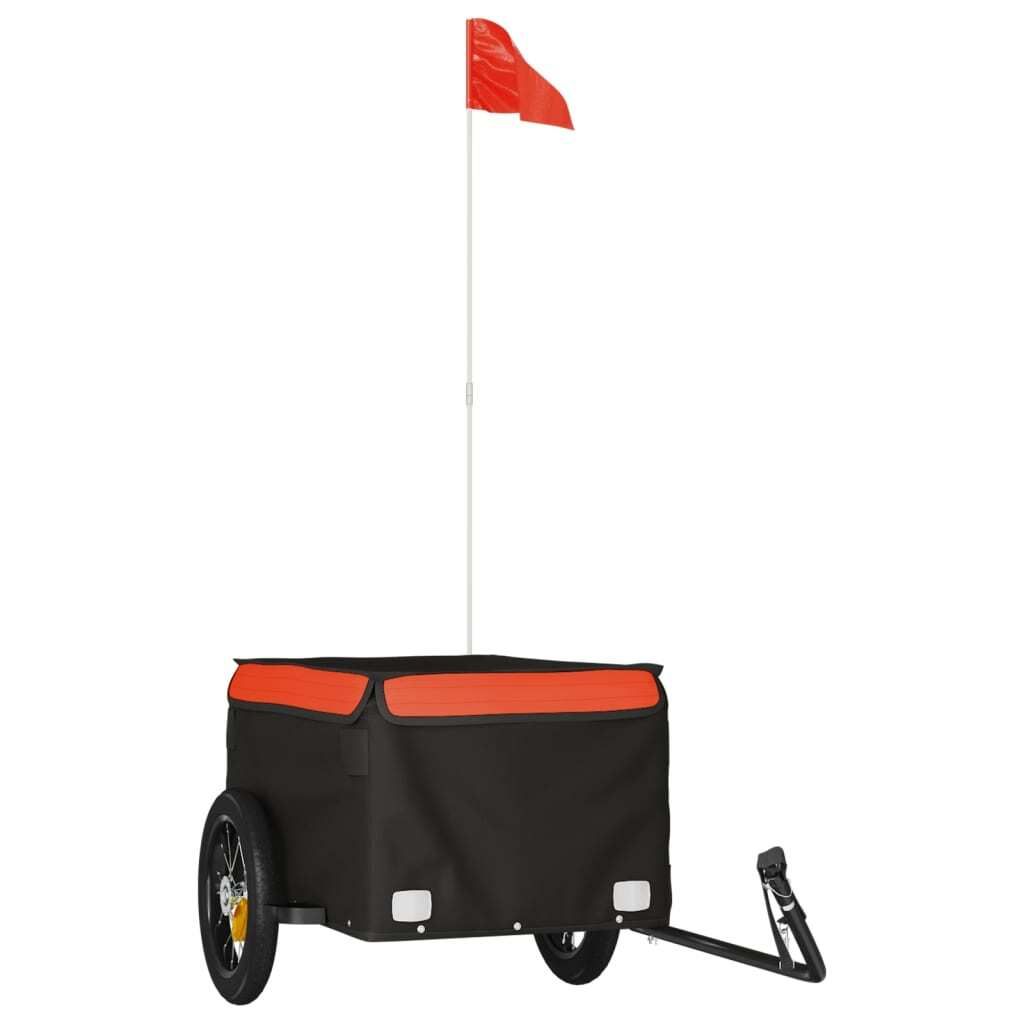 vidaXL Príves na bicykel čierno-oranžový 30 kg železa Obrázok produktu 