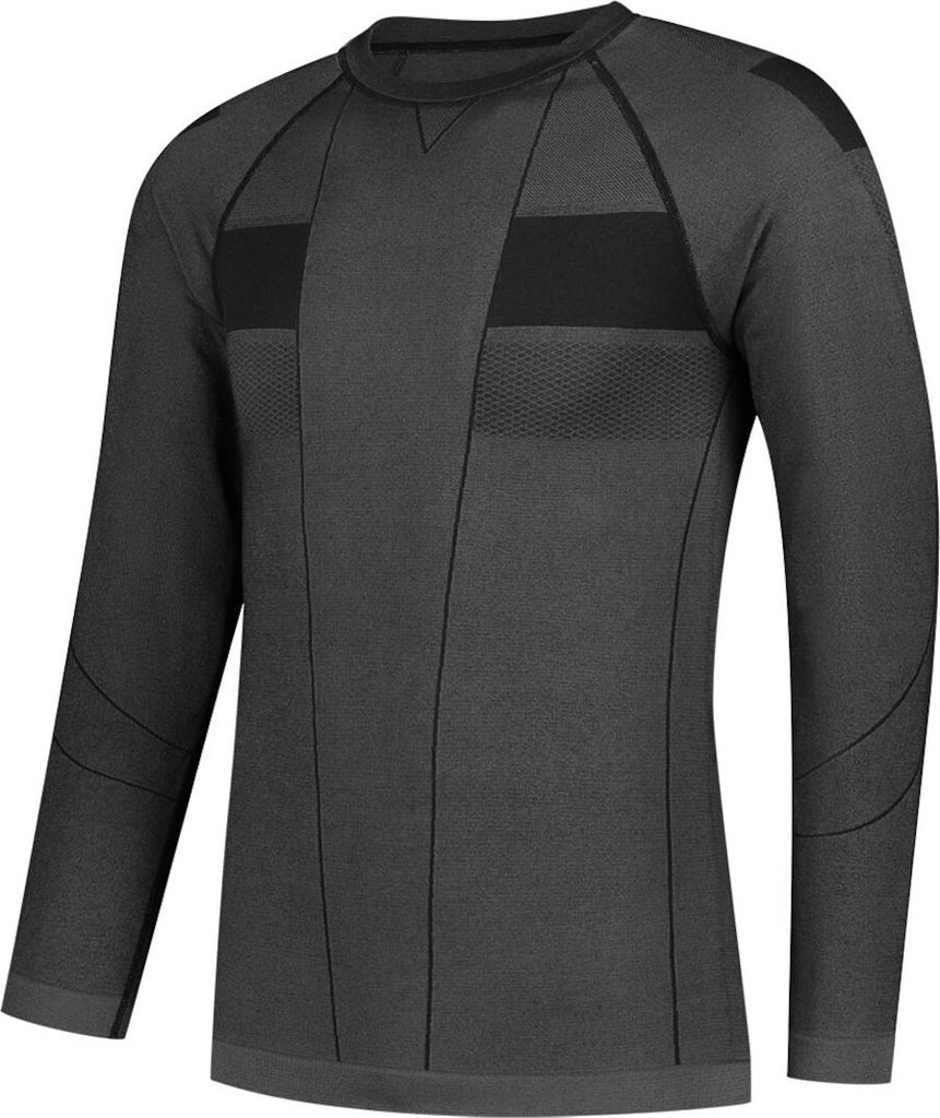 Rusty Stitches Baselayer Langarm Funktionsshirt, grau/schwarz, S/M